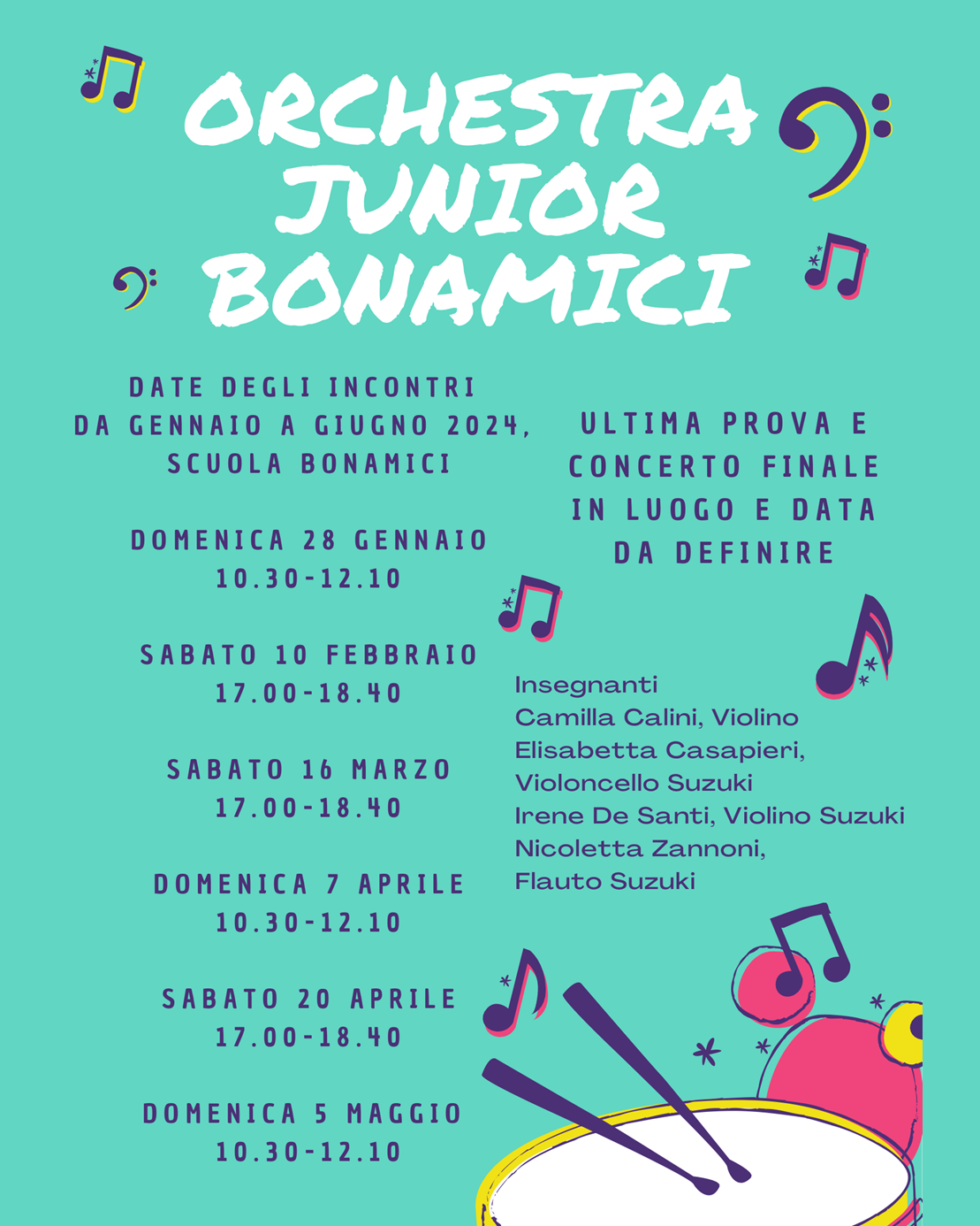 Orchestra Junior Bonamici: gli appuntamenti 2024