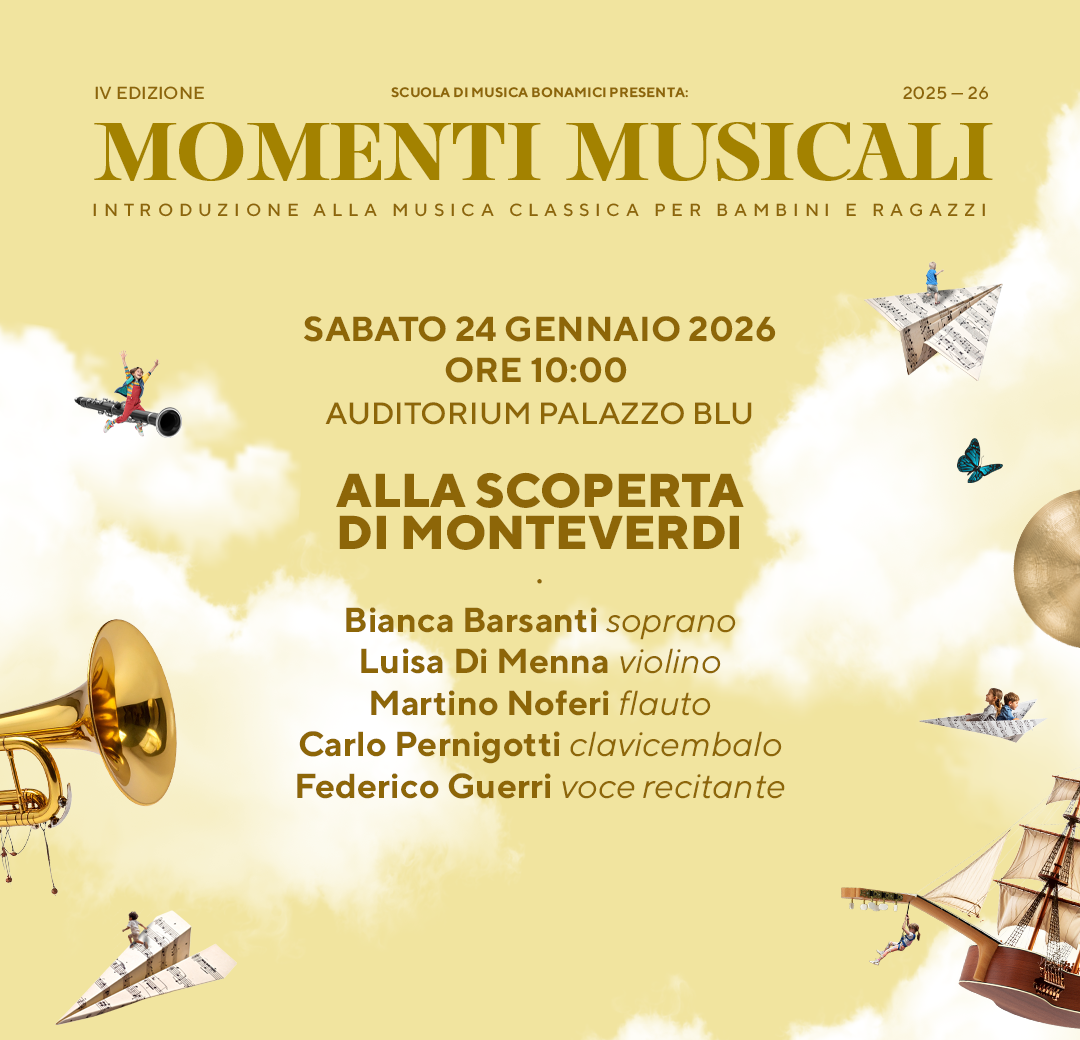 A Palazzo Blu la musica di Monteverdi per i ragazzi con Momenti Musicali
